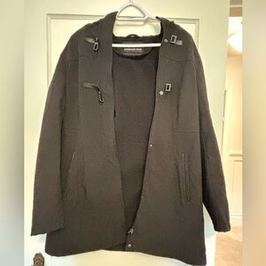 London Fog Black Rain Coat, size Medium